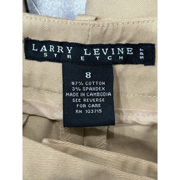 Larry Levine Womens Stretch Khaki Wide Leg Cropped Pants Size 8 - Picture 5 of 8
